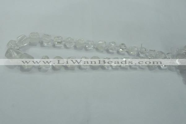 CNG341 15.5 inches 8*10mm - 15*18mm faceted nuggets white crystal beads