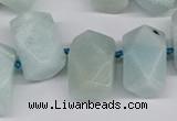 CNG3526 Top drilled  13*18mm - 15*20mm faceted nuggets amazonite beads