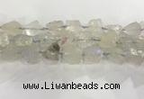 CNG3545 15*20mm - 20*25mm nuggets plated rough white crystal beads