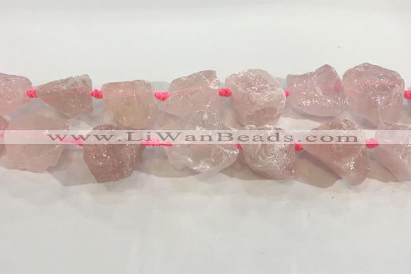 CNG3560 15.5 inches 18*20mm - 25*30mm nuggets rough rose quartz beads