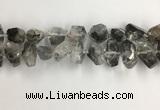 CNG3586 15*20mm - 15*30mm faceted nuggets black rutilated quartz beads