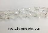 CNG3593 15*25mm - 20*35mm faceted nuggets white crystal beads