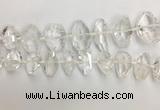 CNG3594 15*25mm - 25*35mm faceted nuggets white crystal beads