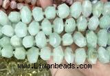 CNG3608 15.5 inches 13*20mm - 15*24mm faceted nuggets light prehnite beads