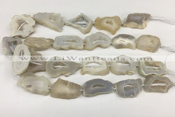 CNG3635 15.5 inches 22*30mm - 30*40mm freeform druzy agate beads