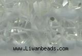 CNG365 15.5 inches 10*20mm faceted nuggets white crystal beads