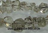 CNG366 15.5 inches 10*20mm faceted nuggets smoky quartz beads