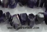 CNG367 15.5 inches 10*20mm faceted nuggets amethyst beads