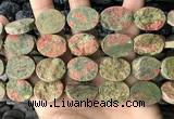 CNG3707 15.5 inches 15*20mm oval rough unakite gemstone beads