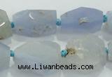 CNG404 15.5 inches 15*20mm - 18*30mm faceted nuggets blue chalcedony beads