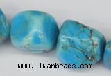 CNG48 15.5 inches 20*25mm nuggets dyed turquoise gemstone beads