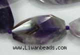 CNG483 15.5 inches 20*32mm twisted & faceted nuggets amethyst beads