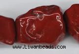 CNG50 15.5 inches 25*35mm nuggets red jasper gemstone beads