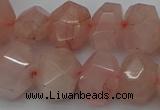 CNG5005 15.5 inches 12*16mm - 15*20mm faceted nuggets rose quartz beads