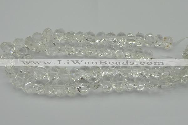 CNG5023 15.5 inches 10*14mm - 13*18mm faceted nuggets white crystal beads