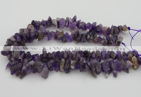 CNG5031 15.5 inches 6*15mm - 8*25mm nuggets amethyst beads