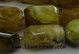 CNG5087 13*18mm - 15*25mm faceted nuggets yellow & green opal beads