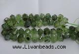 CNG5202 12*16mm - 15*20mm faceted nuggets green rutilated quartz beads