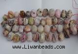 CNG5205 12*16mm - 15*20mm faceted nuggets pink opal gemstone beads