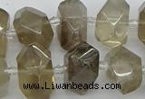 CNG5213 15.5 inches 12*16mm - 15*20mm faceted nuggets smoky quartz beads