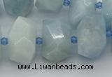 CNG5218 15.5 inches 12*16mm - 15*20mm faceted nuggets aquamarine beads