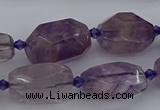 CNG5226 15.5 inches 10*15mm - 15*25mm faceted nuggets amethyst beads