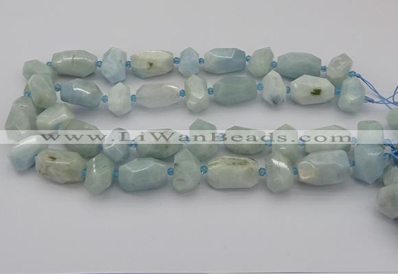 CNG5230 15.5 inches 12*16mm - 15*25mm faceted nuggets aquamarine beads