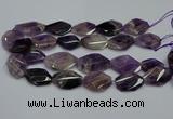 CNG5264 20*30mm - 22*35mm faceted freeform dogtooth amethyst beads