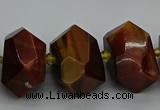 CNG5276 15.5 inches 12*16mm - 15*20mm faceted nuggets red tiger eye beads