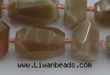 CNG5304 15.5 inches 12*16mm - 18*25mm faceted nuggets moonstone beads