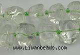 CNG5308 15.5 inches 8*15mm - 15*25mm nuggets green phantom quartz beads