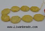 CNG5315 15.5 inches 25*35mm - 35*45mm freeform yellow jade beads