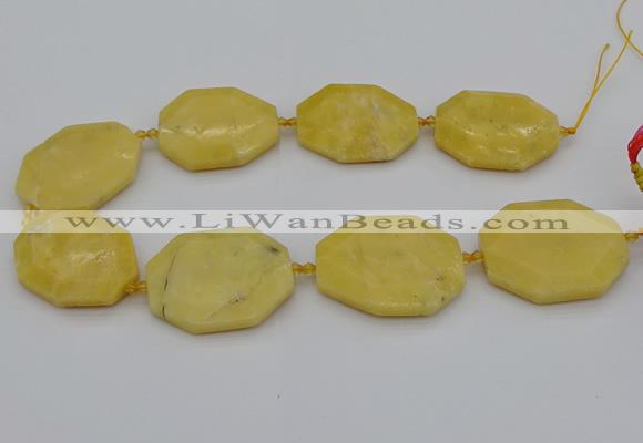 CNG5315 15.5 inches 25*35mm - 35*45mm freeform yellow jade beads