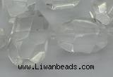 CNG5343 15.5 inches 12*16mm - 15*25mm faceted nuggets white crystal beads