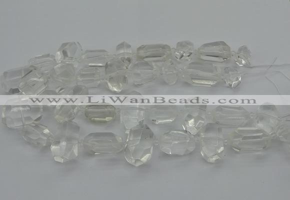 CNG5343 15.5 inches 12*16mm - 15*25mm faceted nuggets white crystal beads