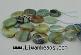 CNG5352 15.5 inches 20*30mm - 35*45mm faceted freeform amazonite beads