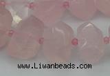 CNG5367 15.5 inches 12*16mm - 15*20mm faceted nuggets rose quartz beads