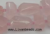 CNG5372 15.5 inches 12*16mm - 18*25mm faceted nuggets rose quartz beads