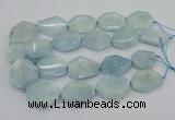 CNG5375 15.5 inches 20*30mm - 35*45mm faceted freeform aquamarine beads