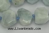 CNG5383 15.5 inches 12*16mm - 18*25mm faceted nuggets aquamarine beads