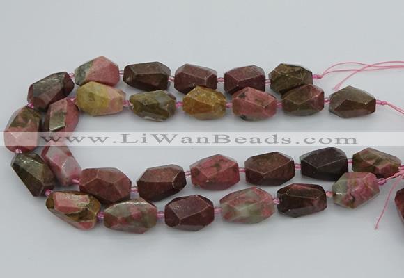 CNG5397 15.5 inches 12*16mm - 15*25mm faceted nuggets rhodochrosite beads