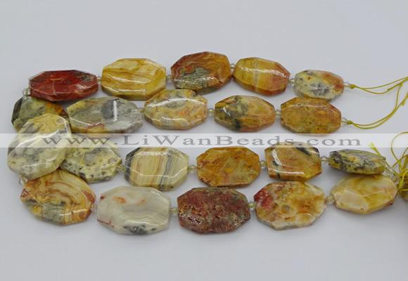 CNG5423 20*30mm - 35*45mm faceted freeform crazy lace agate beads