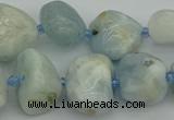 CNG5427 8*12mm - 16*20mm nuggets aquamarine beads wholesale