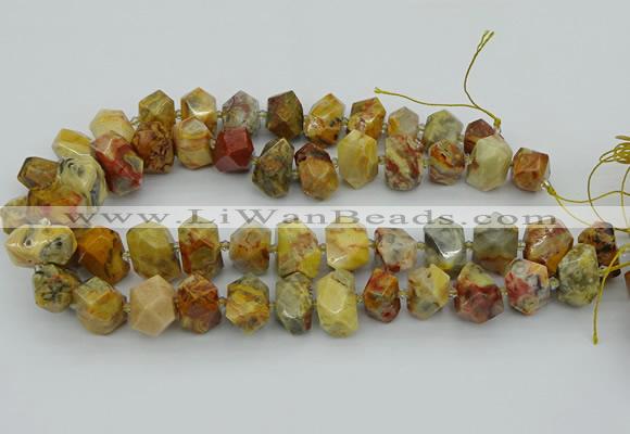 CNG5436 12*16mm - 15*20mm faceted nuggets crazy lace agate beads