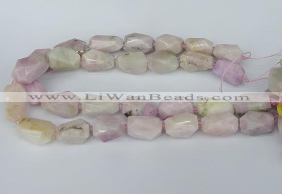 CNG5446 15.5 inches 12*16mm - 15*25mm faceted nuggets kunzite beads