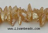 CNG5464 15.5 inches 6*10mm - 8*20mm nuggets plated quartz beads