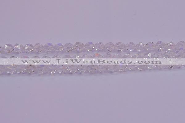 CNG5471 15.5 inches 6mm faceted nuggets white crystal beads