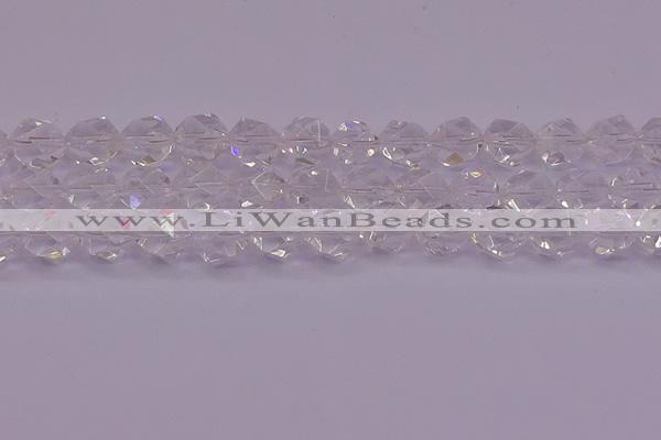 CNG5474 15.5 inches 12mm faceted nuggets white crystal beads