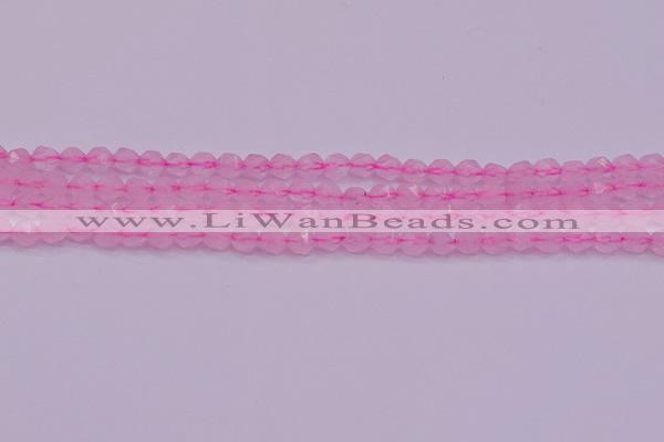 CNG5481 15.5 inches 6mm faceted nuggets rose quartz beads