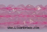 CNG5482 15.5 inches 8mm faceted nuggets rose quartz beads